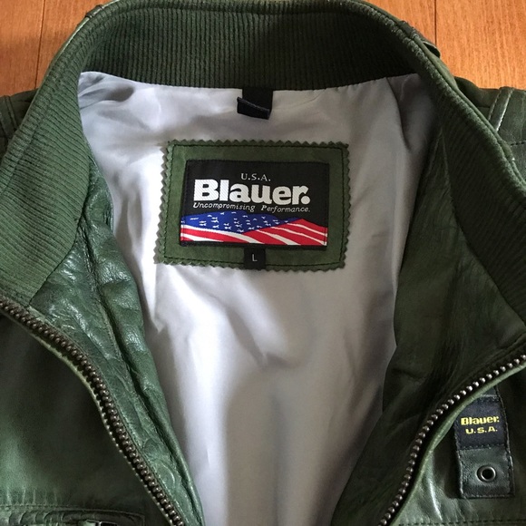 🇺🇸 Blauer luxurious café racer leather jacket. - Picture 8 of 14